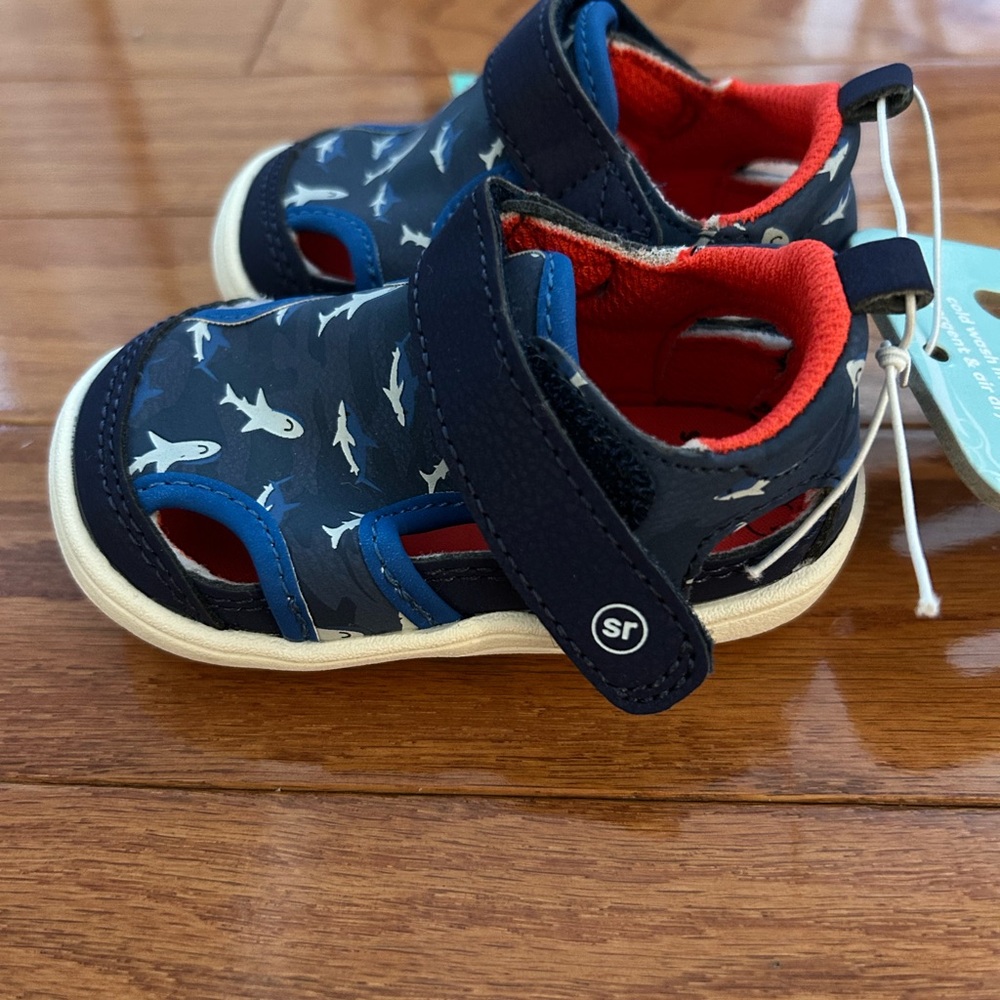 Stride Rite Navy Shark Kids Sandals
